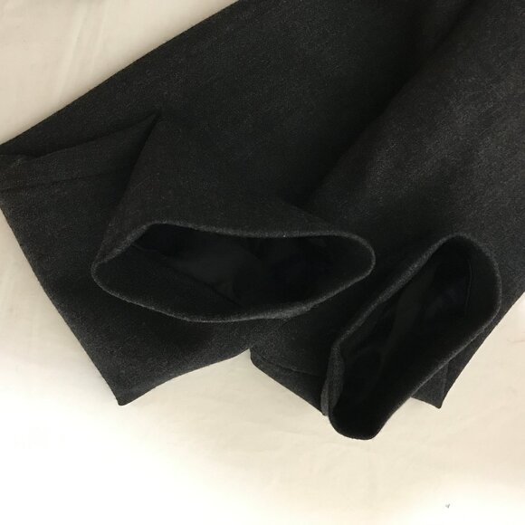 Max Mara Made in Italy Size 6 Designer Mink Collar Very Dark Gray Wrsp Jacket - Picture 11 of 16